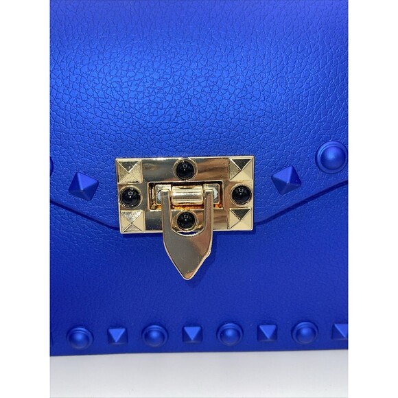 Jelly Studded Cobalt Blue Shoulder/Hand Bag New - Picture 3 of 9